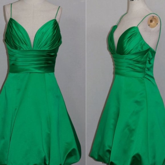 Da Vinci Green Pleated Gown - Picture 1 of 13